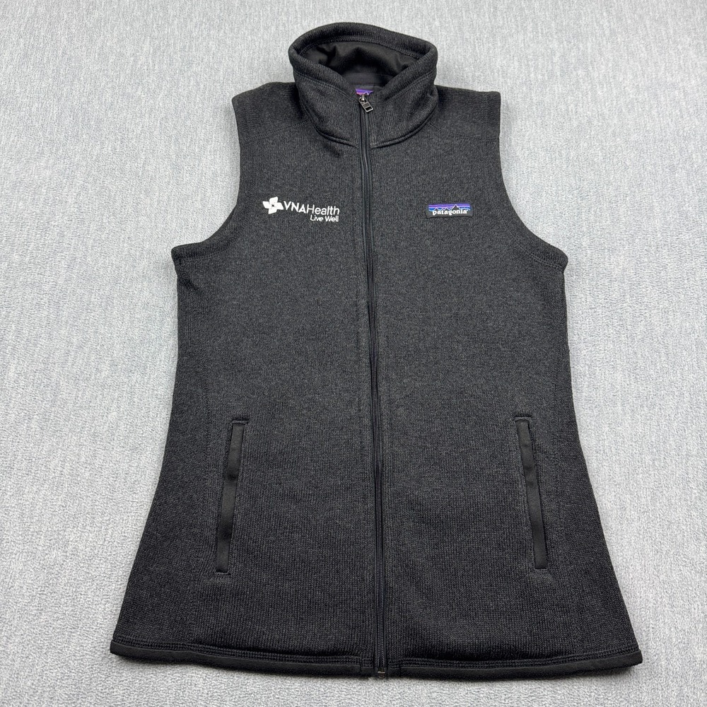 Patagonia Vest Women XS Black Better Sweater Fleece Full Zip Pocket Outdoor Logo